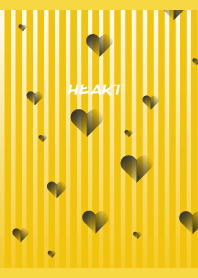 black gradient heart on yellow