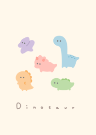 ไดโนเสาร์น่ารัก．green pink beige