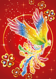 金運招来✨四葉のクローバーと虹色鳳凰