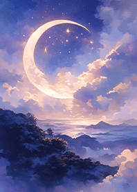 夜空中的星月