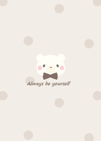 Polar bear and ribbon -brown- bw2