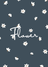 petite flower w - indigo