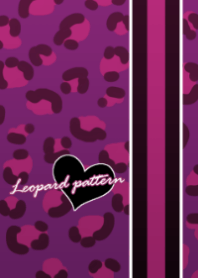 Leopard pattern -Purple & hearts-