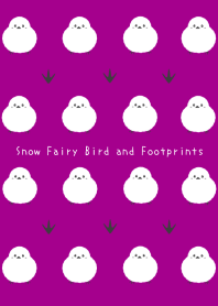 Snow Fairy Bird and Footprints-WINE RED