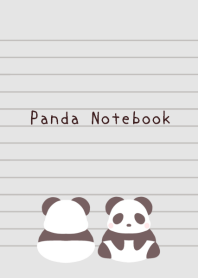 シンプルパンダのノート/ブラック