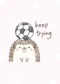 Hedgehog and Soccer -pink- dot