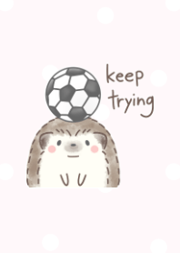 ハリネズミとサッカー -ピンク- ドット