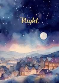 light yellow 夜の町