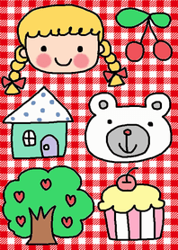 (Cute blond hair girl Riko friends )