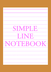 SIMPLE PINK LINE NOTEBOOKj-BROWN-ORANGE