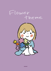 Purple : Girl and flower theme