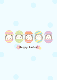 Hedgehog and Easter egg* -blue- 2