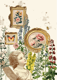 vintage angel and flower