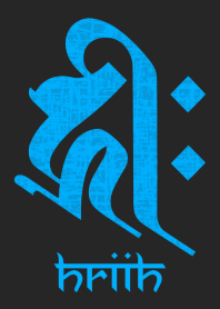 干支梵字 [キリーク] 子.戌.亥 (0151) 黒青