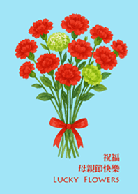 送媽媽一束康乃馨-水藍色