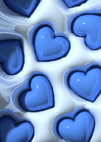 3D Glossy Light blue Heart.