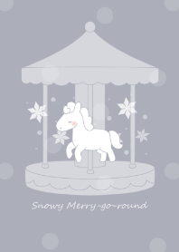 Snowy Merry-go-round -gray- dot