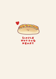simple hot dog heart beige.