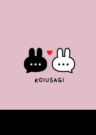 Pair Rabbet&Heart / Black&Dull Pink