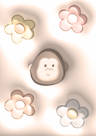 orangeぷっくりゴリラと花13_1