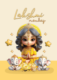 พระแม่ลักษมี & พระพิฆเนศ. (วันจันทร์)