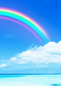 Rising luck Rainbow and sea from Japan