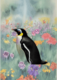 watercolor penguin theme