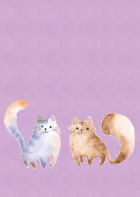 light purple ぼーっとしたネコ2