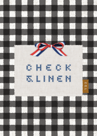 Check and Linen - black color