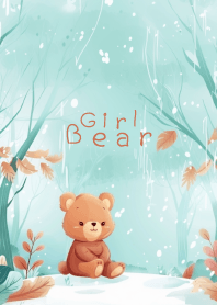 lovely bear in green theme