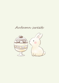 Rabbit and Autumn sweets -green-