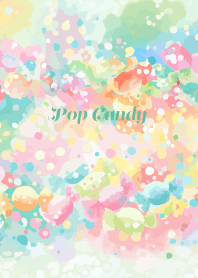 pop cnady on blue green