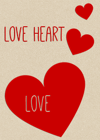 LOVE HEART kraft & red