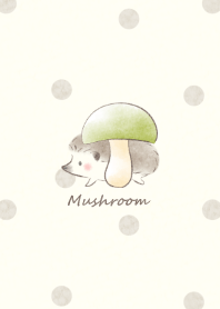 Hedgehog and Mushroom 2 -beige- dot