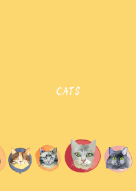 holiday cats on light yellow