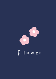 Navy and pink flowers.