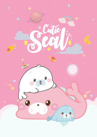 Seal Cute Baby Galaxy Pink