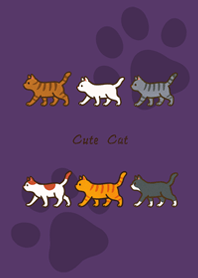 貓咪散步中(深紫色)