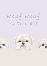 Woof Woof - Maltese dog - PASTEL PURPLE