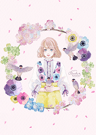 文鳥と春うらら