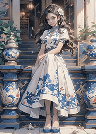 Beautiful girl and gorgeous flowers