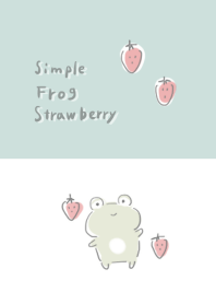 simple frog strawberry white gray