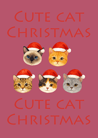可愛貓咪聖誕節-桃花粉紅