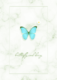 Butterfly and Daisy pistach...