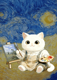 painter CAT - White cat