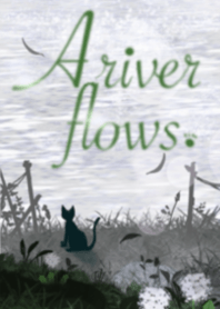 A river flows