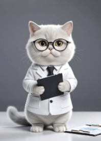 Cute Cat in Professor Outfit