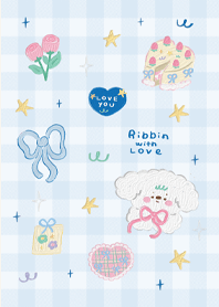 Ribbon with love (blue)