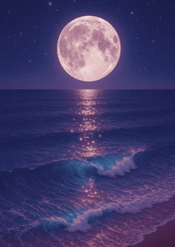 Pink Moon Ocean | Minimal Night Glow.3