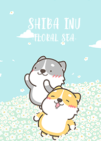 Shiba inu 20 - Floral Sea